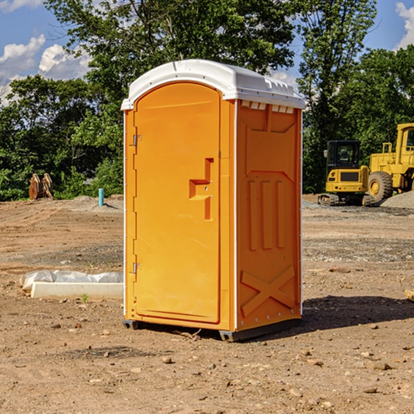 how often are the portable restrooms cleaned and serviced during a rental period in Fife Heights